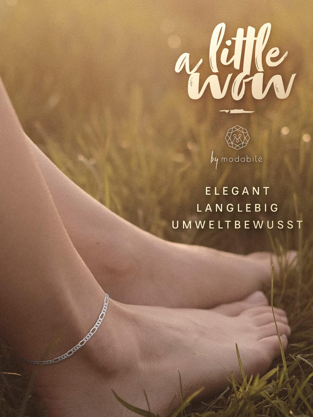 Martha Smith | Fußkette Figarokette | VARIED Silber