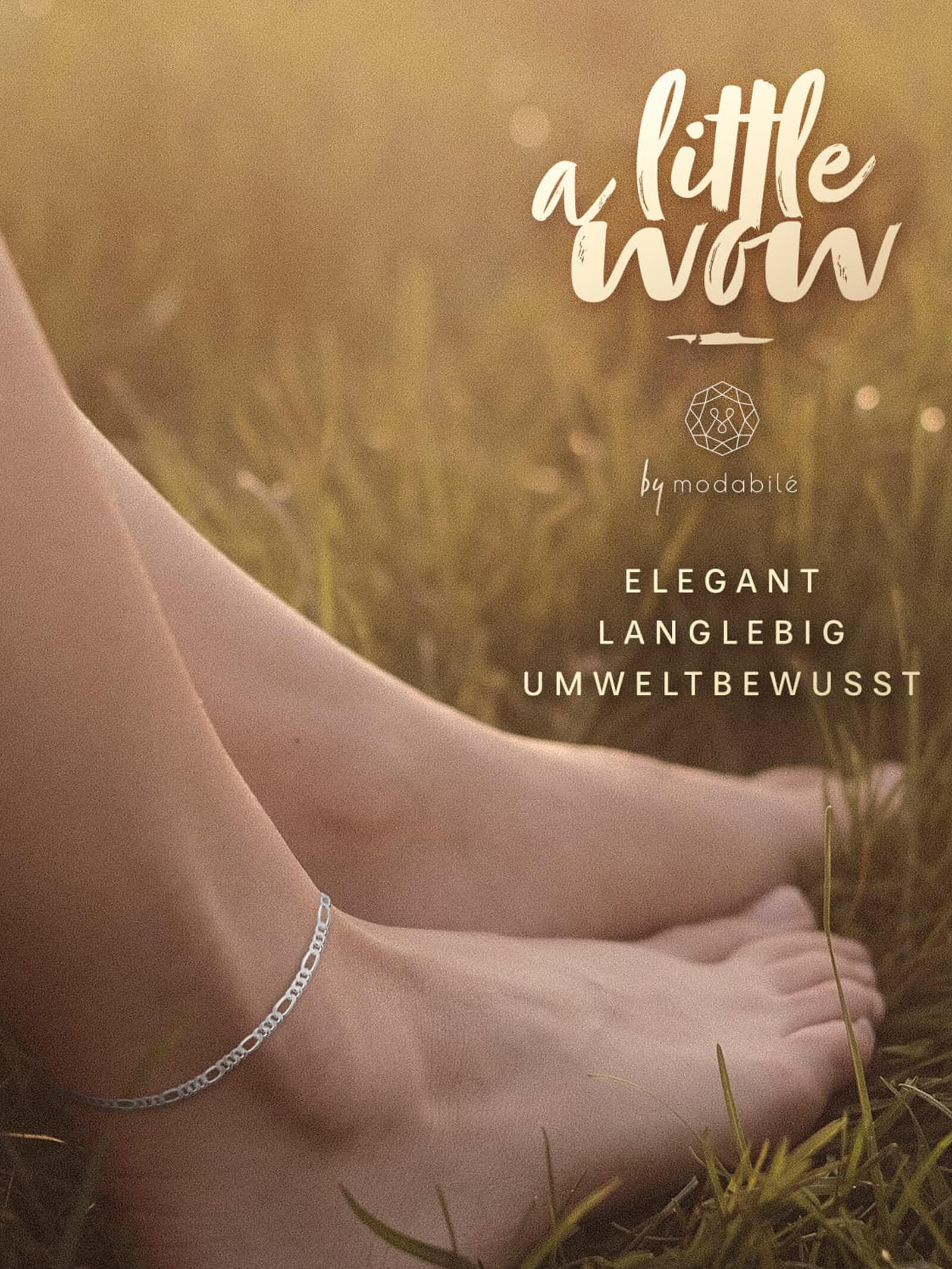 Martha Smith | Fußkette Figarokette | VARIED Silber